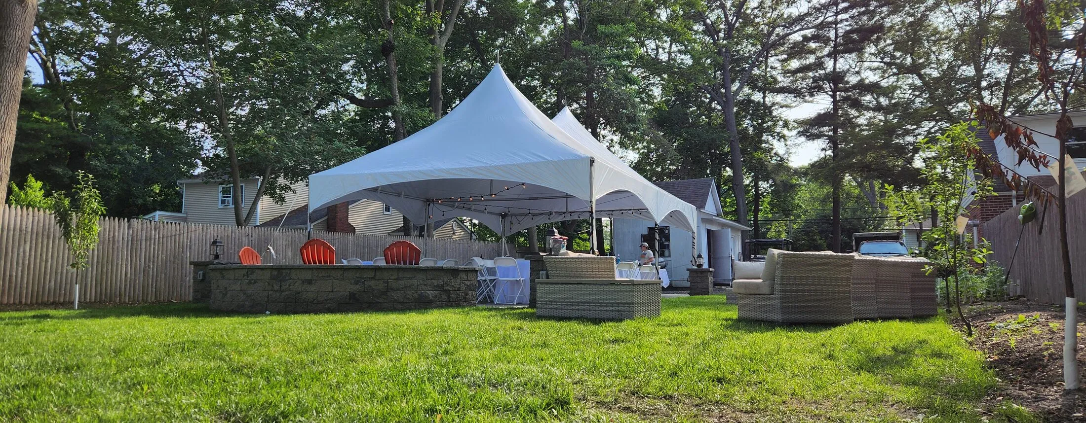Silver tent package — 20x30 high peak tent on Long Island NY