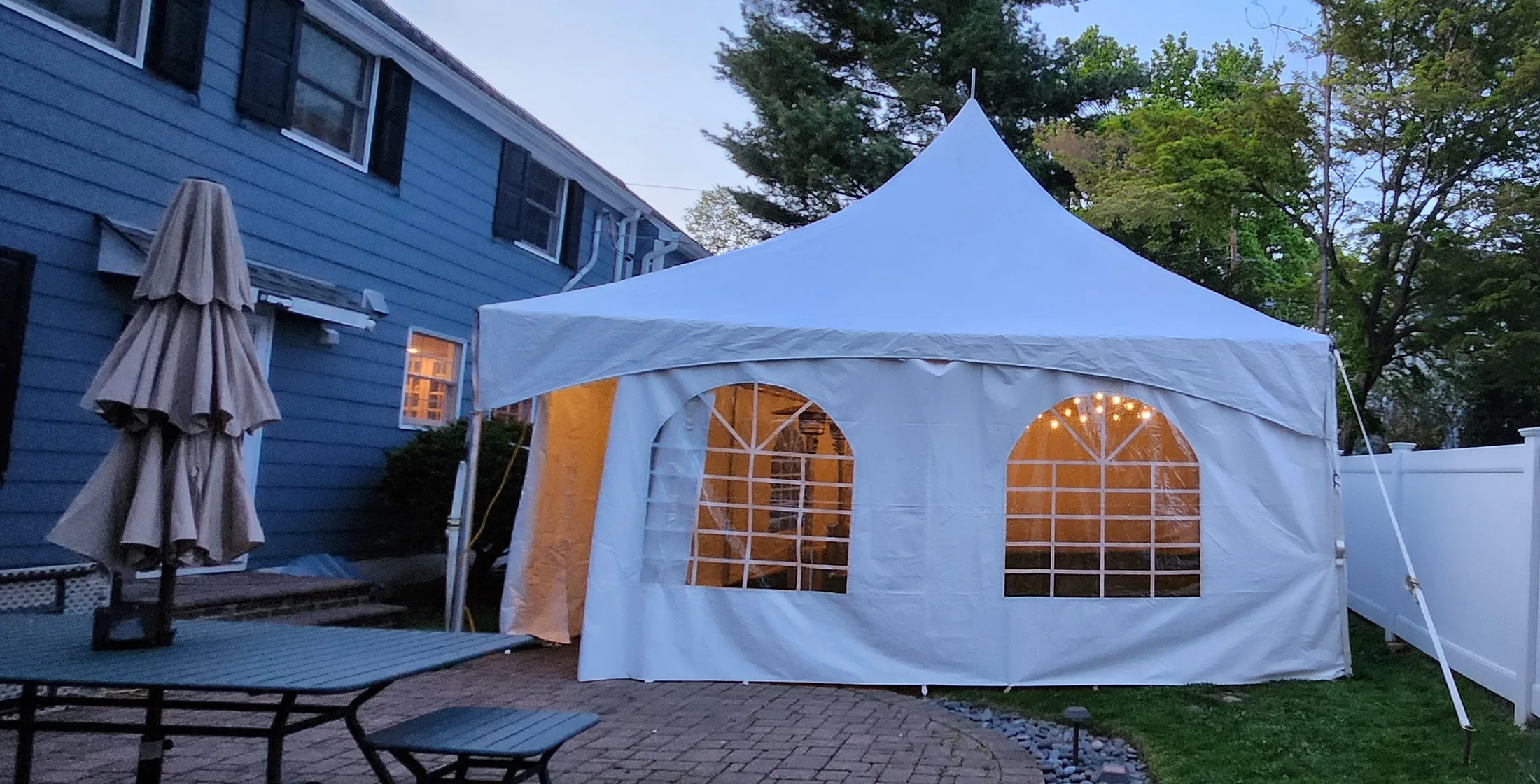 20x30 high peak tent package with sidewalls on Long Island NY, by Tent Pro Event Rentals