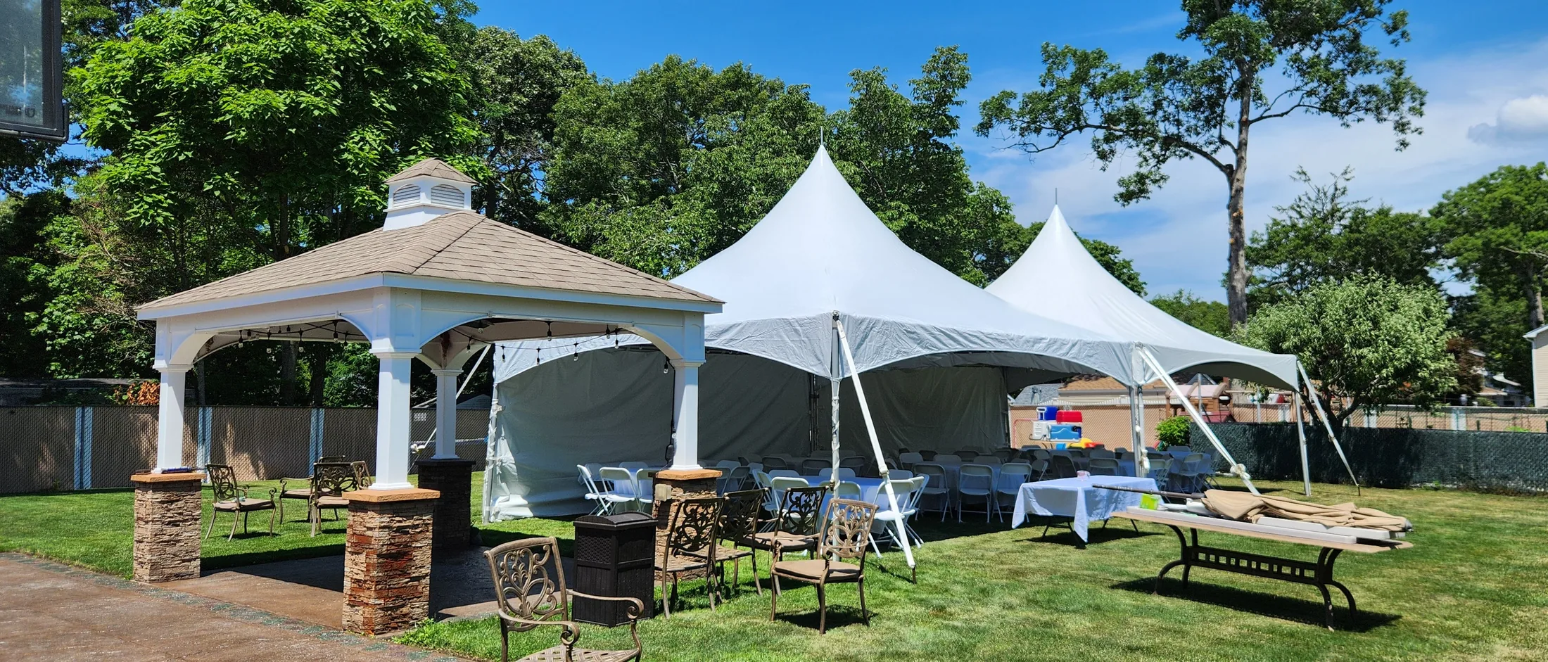 20x40 high peak tent package rental on Long Island NY