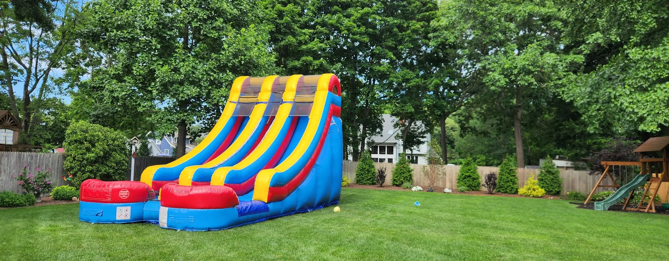 Double lane inflatable water slide rental on Long Island NY
