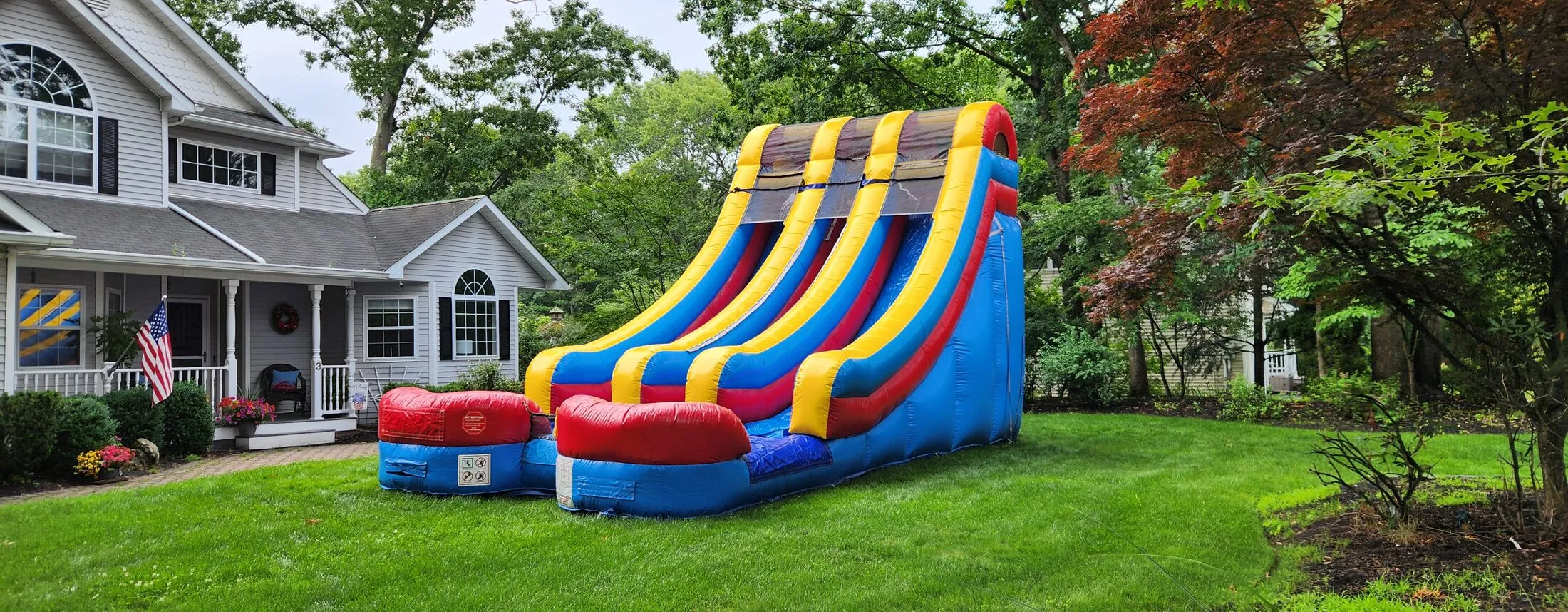 Double lane inflatable water slide rental on Long Island NY
