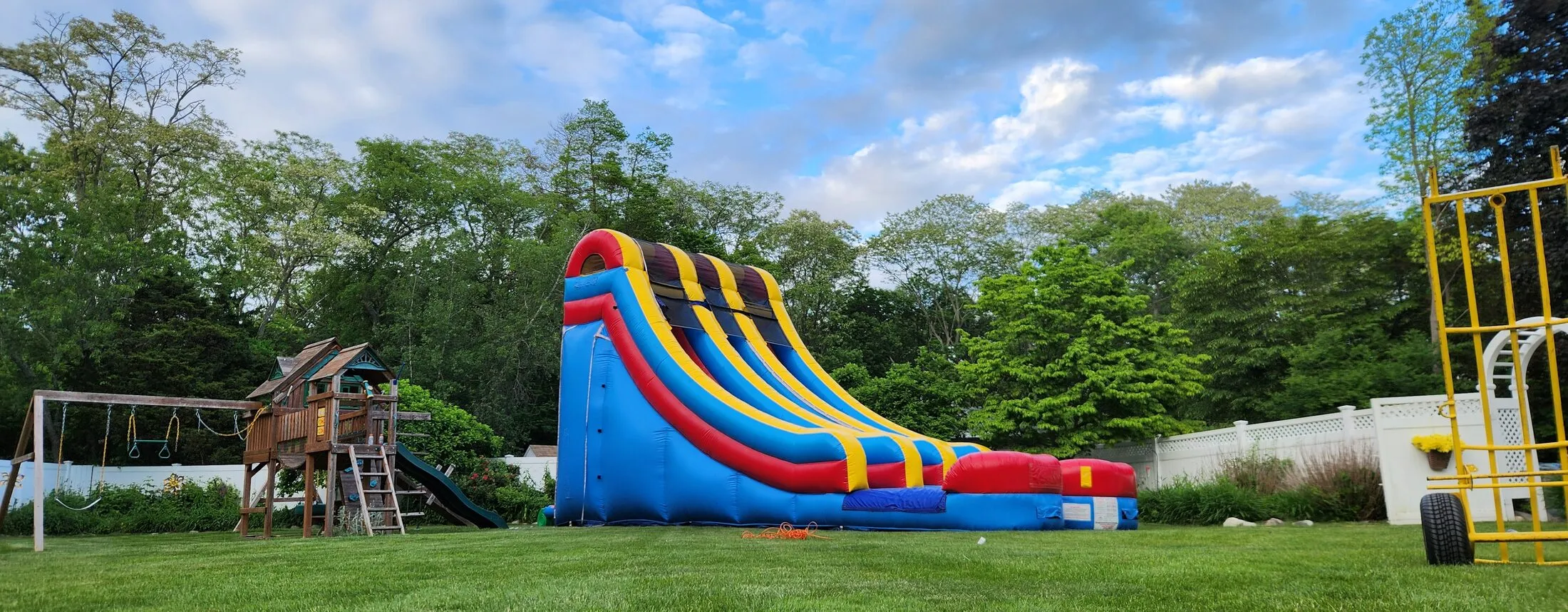 Double lane inflatable water slide rental on Long Island NY