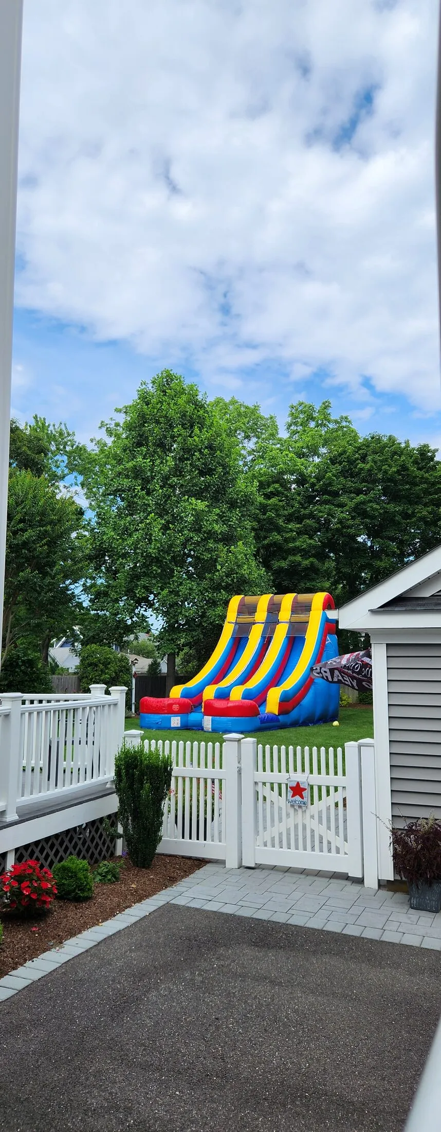 Double lane inflatable water slide rental on Long Island NY