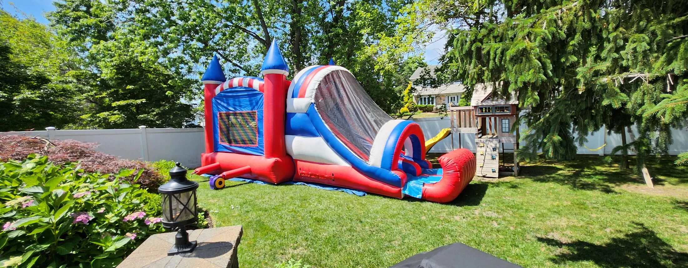 Patriot bounce house and dry slide combo rental Long Island NY